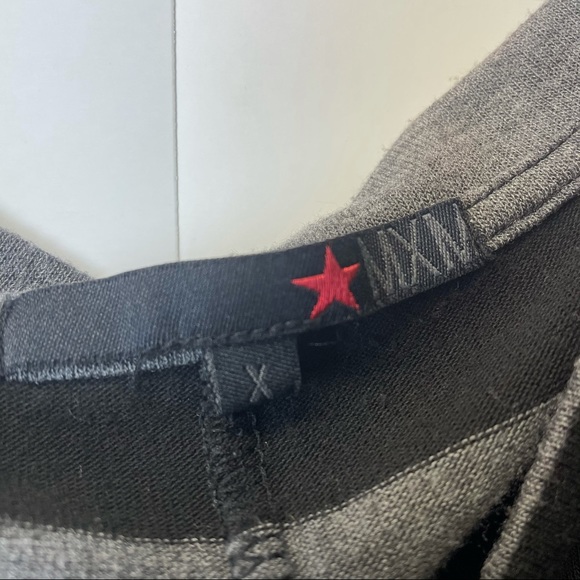 MXM over sized black and grey striped short sleeve top size X - Picture 3 of 4